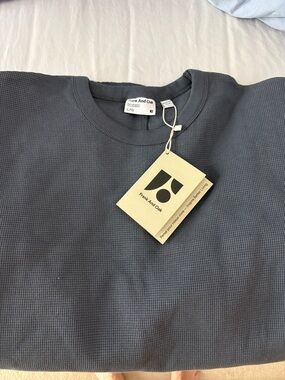 Frank & Oak Men's Crewneck Waffle Sweater - Slate Gray